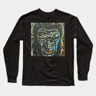 pop art planet of the apes dr zaius cornelius comic books  warhol lichtenstein Long Sleeve T-Shirt